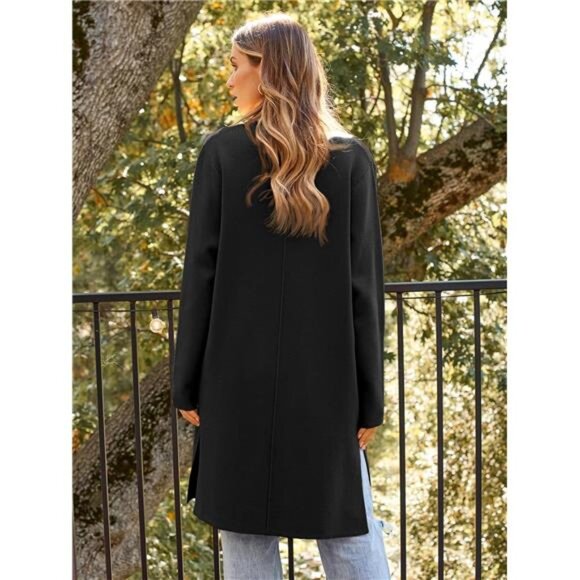 Women's Oversized Long Cardigan Sweater – Fall Knit Coatigan - Picture 7 of 8